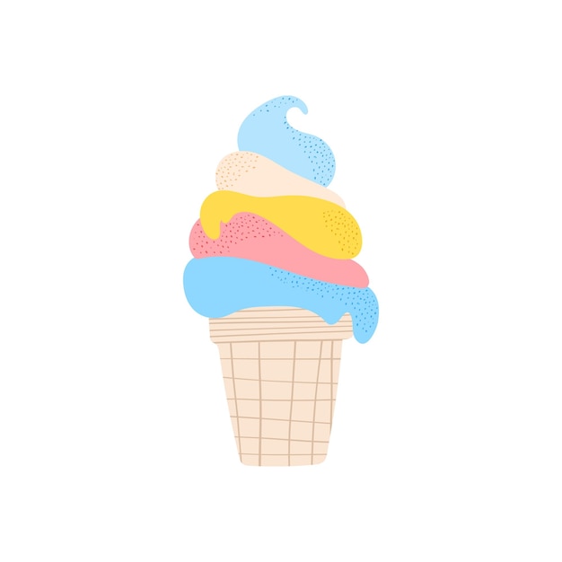 Elemento plano de helado aislado en blanco Ilustración vectorial para diseño