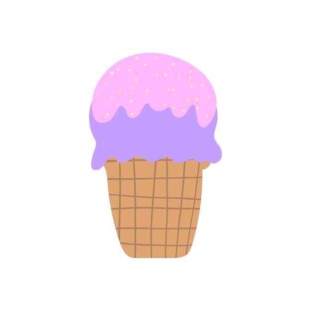 Elemento plano de helado aislado en blanco Ilustración vectorial para diseño