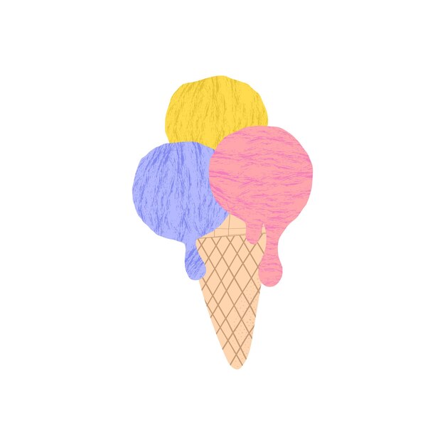 Elemento plano de helado aislado en blanco Ilustración vectorial para diseño