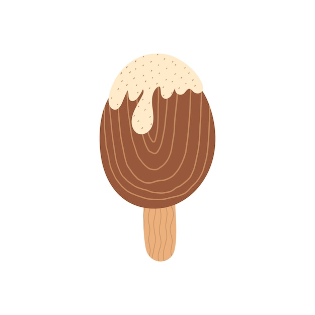 Vector elemento plano de helado aislado en blanco ilustración vectorial para el diseño