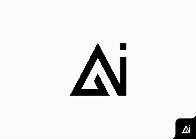 elemento de plantilla de diseño de icono de letra AI IA logo