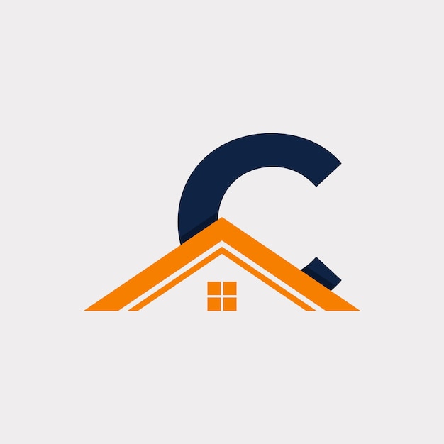 Elemento de plantilla de diseño de logotipo de casa de letra inicial C de bienes raíces Vector Eps10
