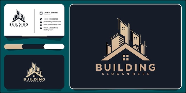 Elemento de plantilla de diseño de logotipo de edificio de arquitectura de construcción. diseño de logotipo de edificio inmobiliario