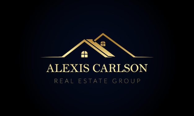 Elemento de plantilla de diseño de logotipo de edificio de arquitectura de construcción de logotipo inmobiliario de oro negro