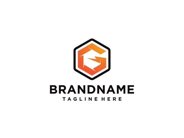 Elemento de plantilla de diseño de logotipo de forma moderna letra G