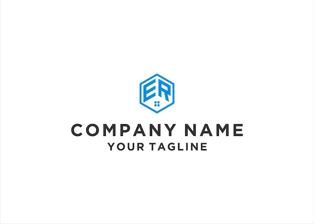 Elemento de plantilla de diseño de logotipo de letra ER Home