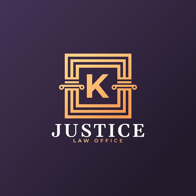 Elemento de plantilla de diseño de logotipo de letra K de bufete de abogados