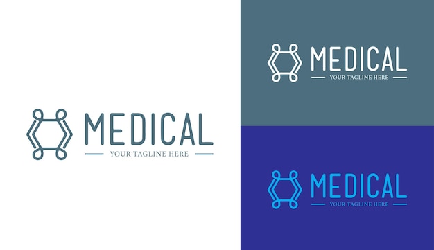 Elemento de plantilla de diseño de logotipo médico de vector plano de logotipo médico de atención médica moderna