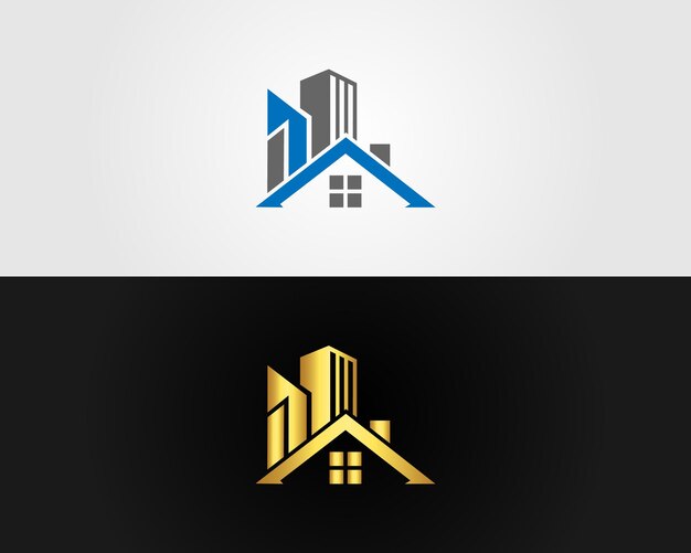Elemento de plantilla vectorial de diseño de logotipo de construcción inmobiliaria