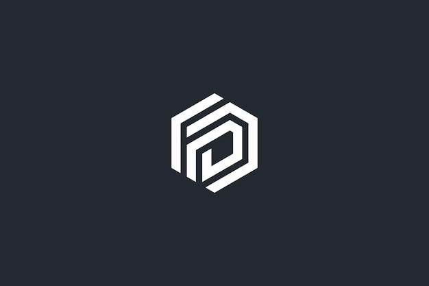 Elemento de plantilla vectorial de diseño de logotipo FD DF FD de letra abstracta