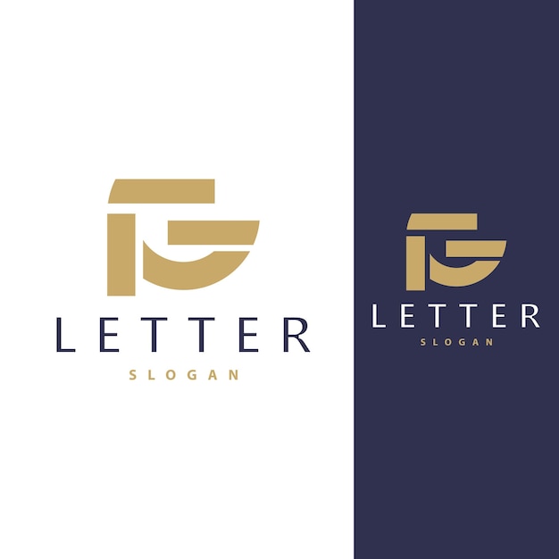 Elemento de plantilla vectorial de icono moderno y de lujo con logotipo de letra FG inicial mínima