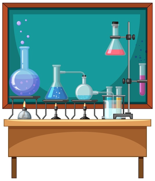 Elemento de química en la mesa