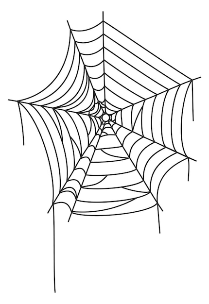 Elemento de la red de araña icono de la línea de la tela de araña espeluznante