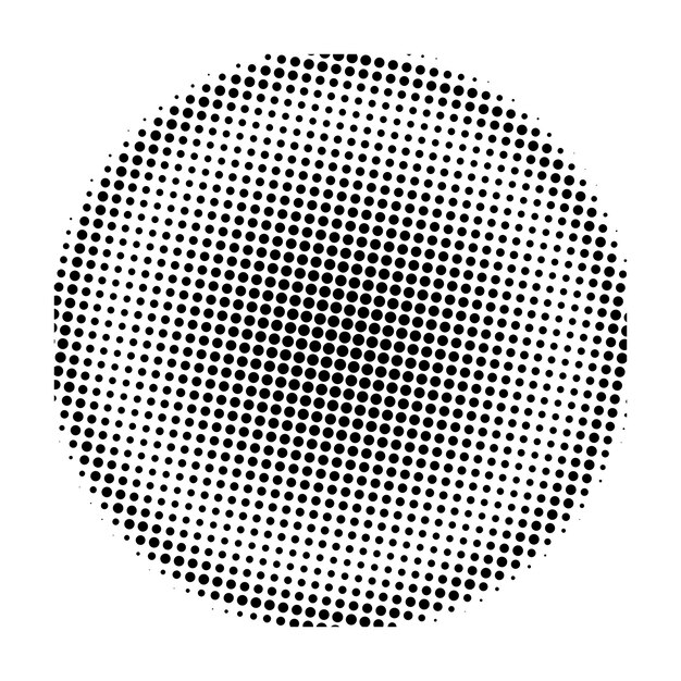 Elemento redondo de semitono aislado sobre fondo blanco. Círculo radial concéntrico.
