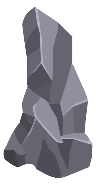 Vector elemento de roca natural forma de dibujos animados sólido de piedra