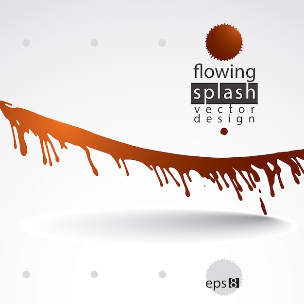Elemento de salpicadura de graffiti color agua, fondo de pintura imprecisa brillante, forma manchada asimétrica eps8.