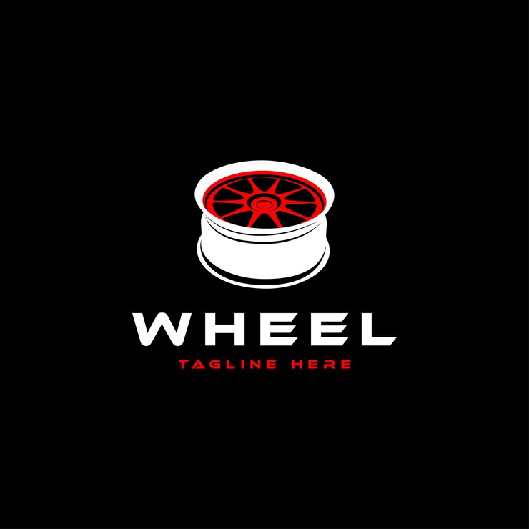 Vector elemento del servicio de automóvil rueda aislada sobre fondo blanco símbolo para logotipos y emblemas de diseño de servicio de automóvil ilustración vectorial