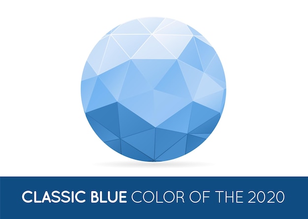 Elemento de signo de gema triangulado de cristal de moda en Vector de identidad visual de estilo de polígono bajo geométrico de color azul clásico de moda