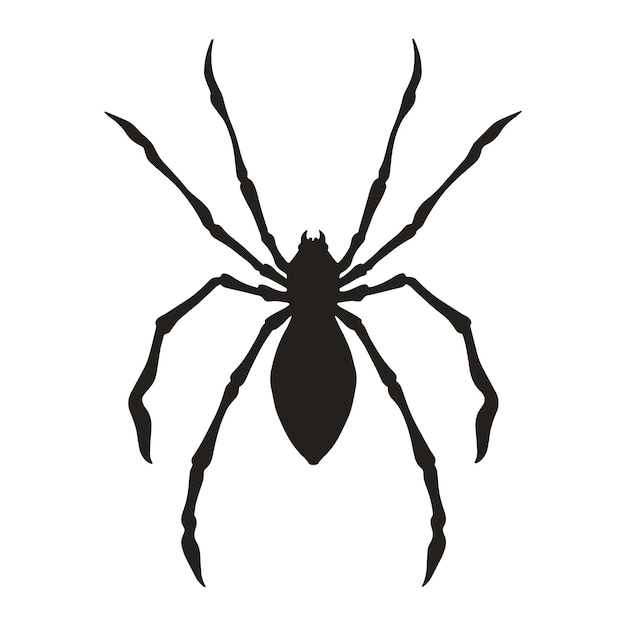 Elemento de silueta monocromática de la araña aterradora