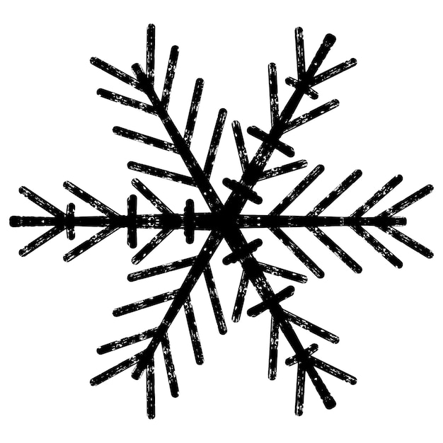 Elemento simétrico negro texturizado en elemento vectorial de estilo tallado en lino