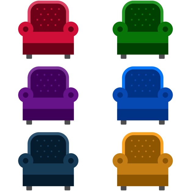 elemento de sofá colorido elemento icono de juego