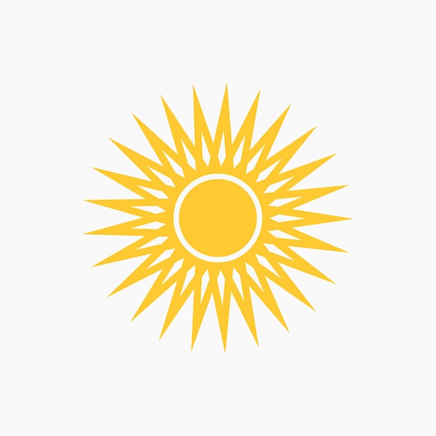 Elemento de sol plano amarillo