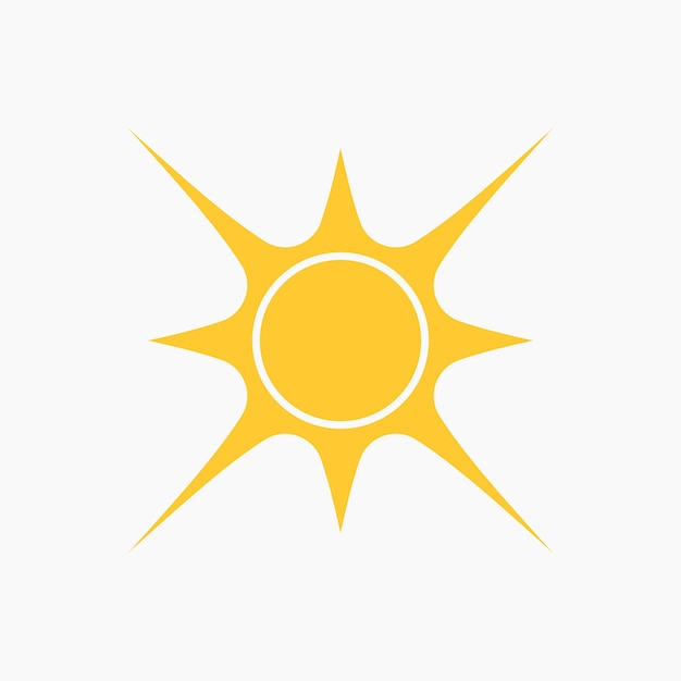 Elemento de sol plano amarillo