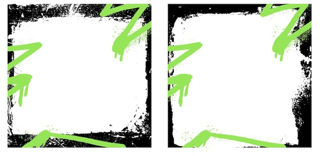 Elemento de spray de graffiti en marco grunge con pinceladas y pintura vectorial de textura áspera y