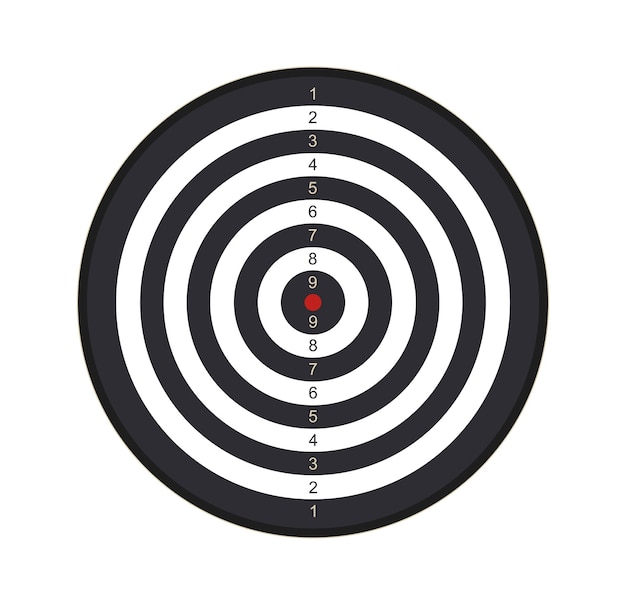 Elemento de tablero de dardos Bullseye para jugadores de dardo Estilo de vida activo y deportes Competición y torneo Entretenimiento y ocio Ilustración vectorial plana