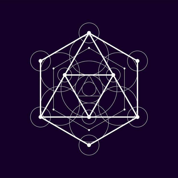 Vector elemento de tatuaje boho geométrico de signo sagrado de alquimia