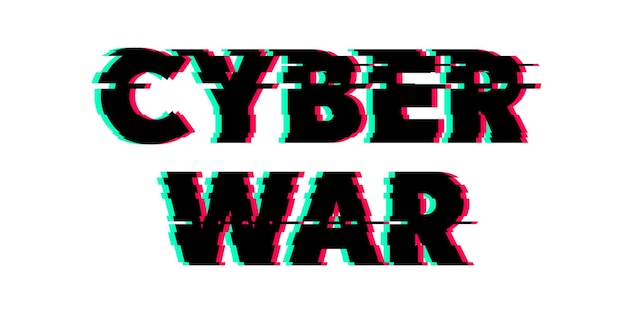 Elemento de texto de error de guerra cibernética Ilustración de tecnología de ataque de piratas informáticos Concepto de seguridad de red