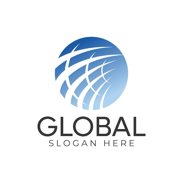 El elemento de la tierra global idea geométrica línea de logotipo internacional