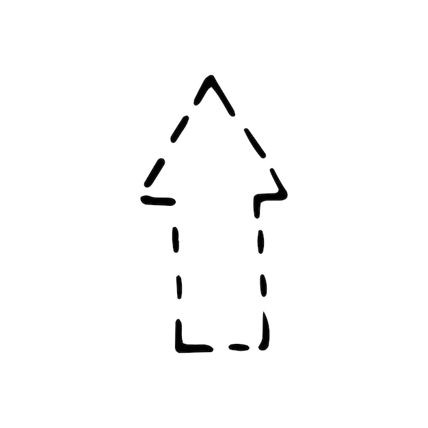 Elemento único de flecha en el conjunto de negocios de doodle. Ilustración de vector dibujado a mano para tarjetas, carteles, pegatinas y diseño profesional.
