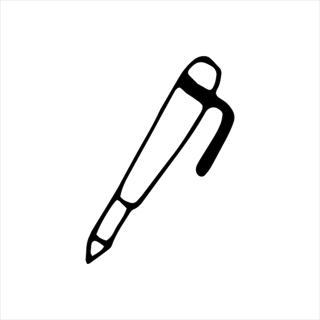 Elemento único de la pluma en el conjunto de negocios de doodle. Ilustración de vector dibujado a mano para tarjetas, carteles, pegatinas y diseño profesional.