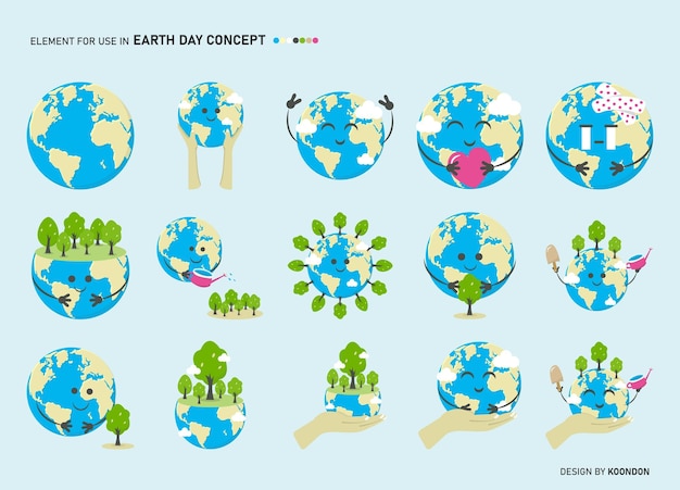 Elemento para usar el concepto del Día de la Tierra. Día Internacional de la Madre Tierra. Problemas ambientales.