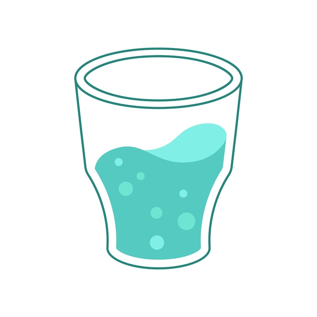 Vector elemento vaso de agua ilustración vectorial simple con contorno