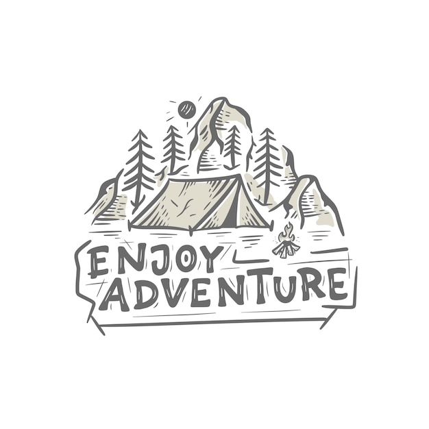 Elemento de vector de diseño de aventura de camping