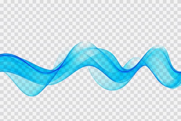 Elemento de vector de diseño de flujo de onda ahumado ondulado azul