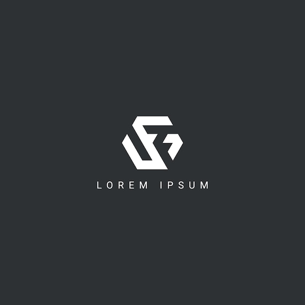 Elemento de vector de diseño de icono de monograma de logotipo FG GF de letra única creativa mínima