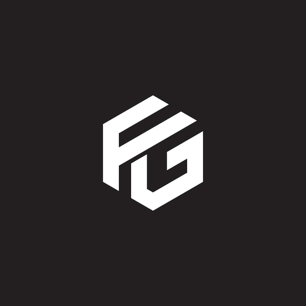 Elemento de vector de diseño de icono de monograma de logotipo FG GF de letra única creativa mínima
