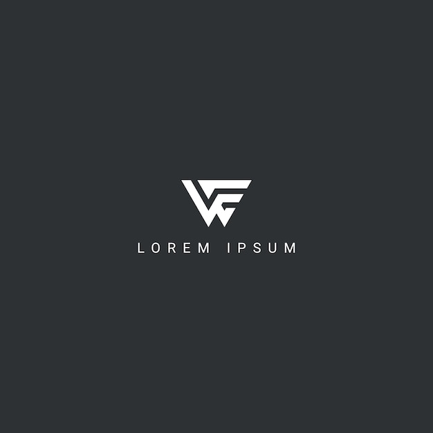 Elemento de vector de diseño de icono de monograma de logotipo de WF FW de letra única creativa mínima
