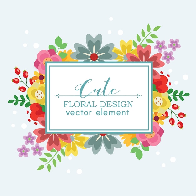 Elemento de vector de diseño lindo flor