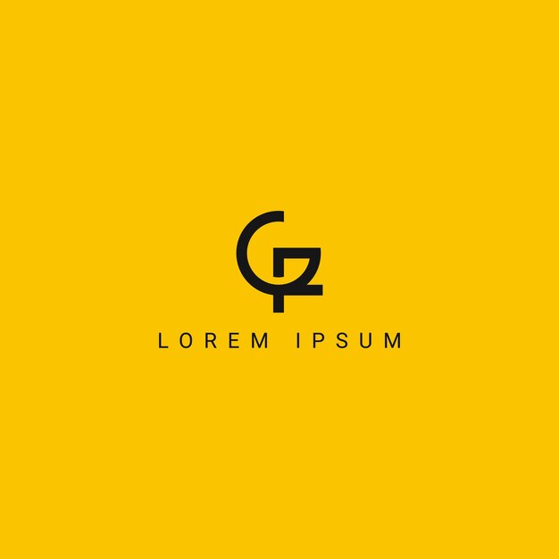 Elemento de vector de diseño de logotipo de empresa de estilo minimalista simple de letra GF FG abstracto
