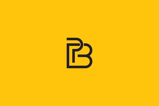 Elemento de vector de diseño de logotipo de empresa de estilo minimalista simple de letra PB BP abstracto