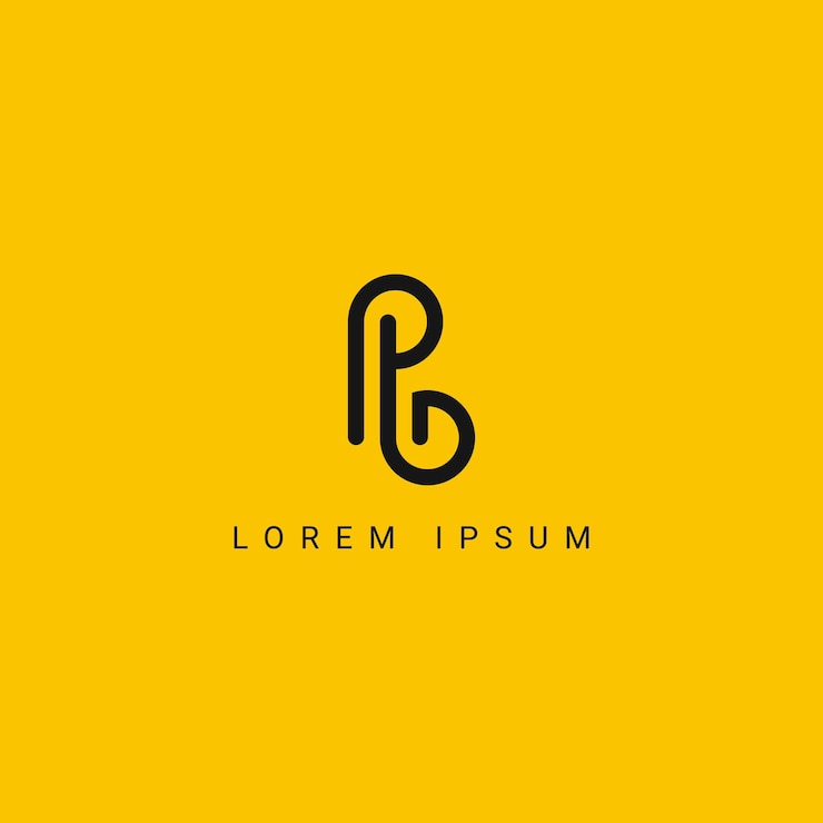 Vector elemento de vector de diseño de logotipo de empresa de estilo minimalista simple de letra pb bp abstracto