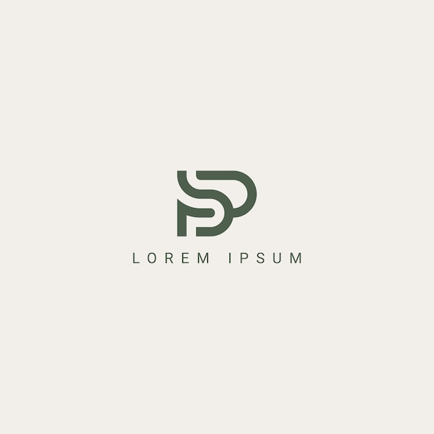 Elemento de vector de diseño de logotipo de empresa de estilo minimalista simple de letra PB BP abstracto