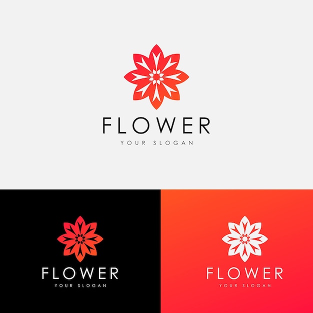 elemento de vector de diseño de logotipo de icono de flor