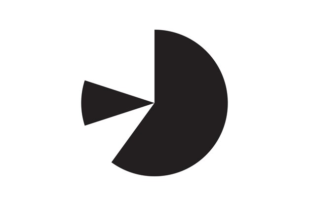 Elemento de vector de forma de círculo de fracción gráfica redonda Icono de sección de división de diagrama geométrico