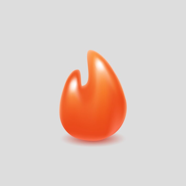 Vector elemento de vector de gema de piedra de icono de fuego simple 3d