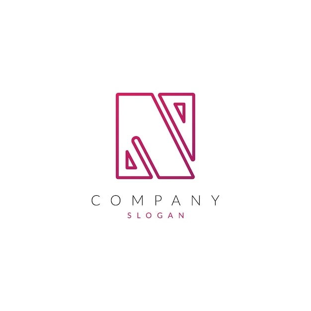 Elemento de vector de icono de logotipo de letra N minimalista y moderno creativo Forma